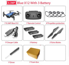 Load image into Gallery viewer, Newest X12 with 0.3MP/2MP Wide Angle HD WiFi Camera FPV Mini Drone Rc Helicopter Hight Hold Quadcopter Vs E58  E511 M69 Dron